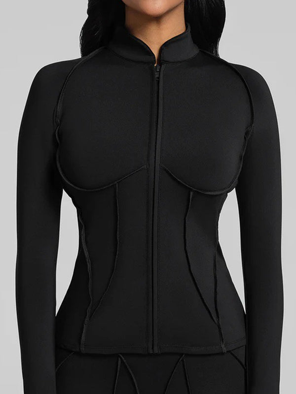 ZASUWA Female Super Stylish&Sexy Stitch Performance Zipper Tank