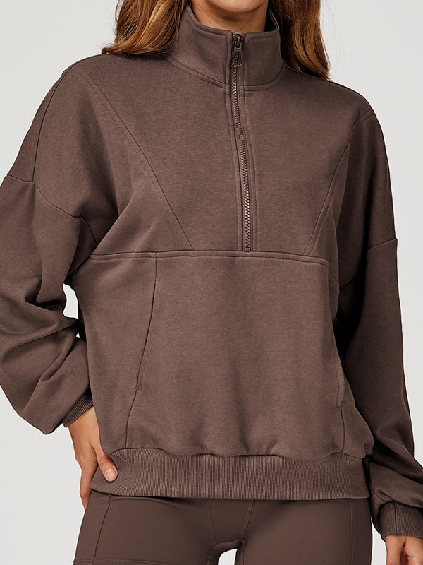 ZASUWA Female Zipper Pocket Casual Hoodie