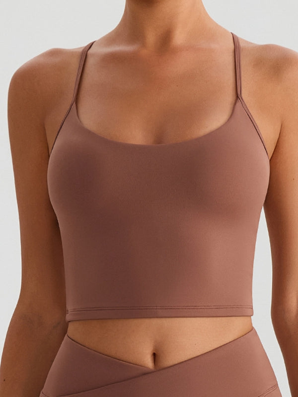 ZASUWA Female Cross Back U Collar Tank