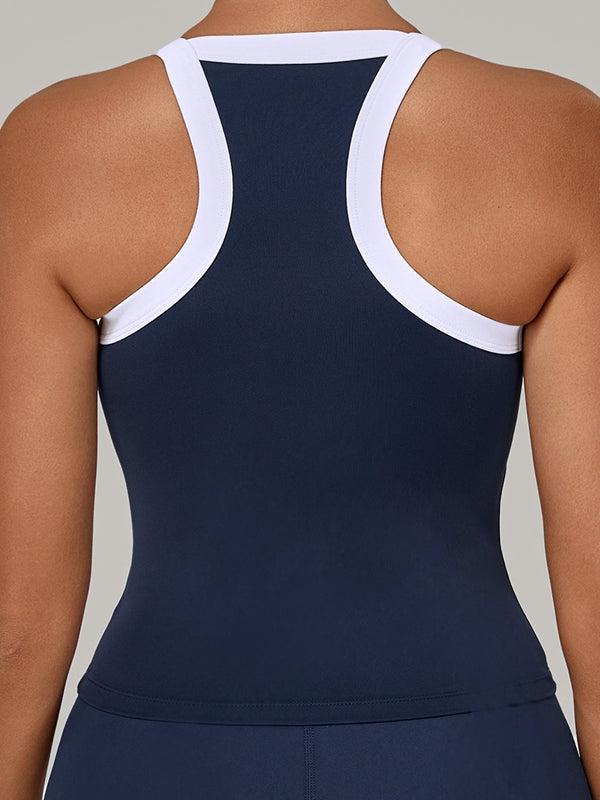 ZASUWA Female Contrast Color Stripe Backless Sports Bras