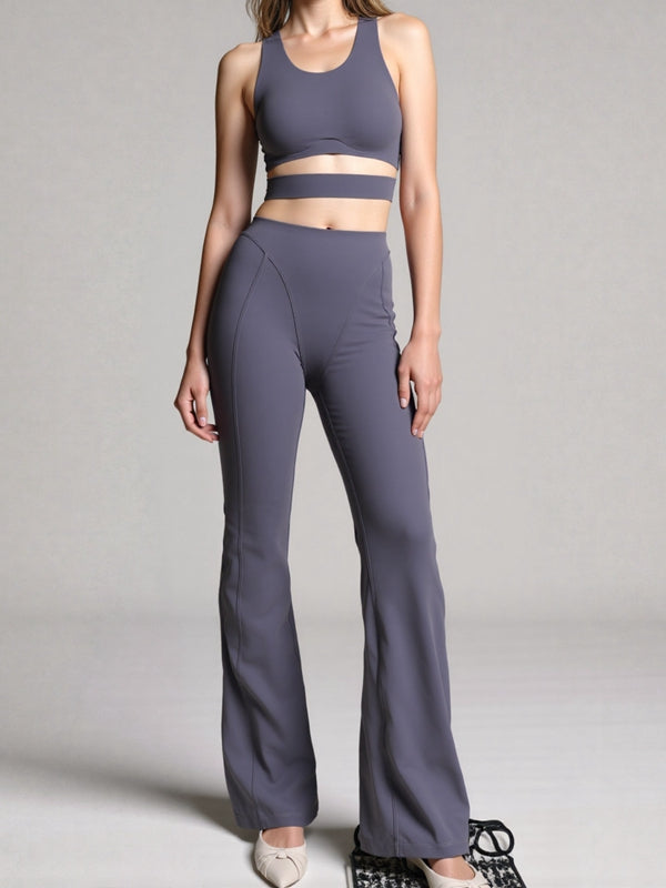ZASUWA Female Sexy Hollow Out Push-up Flare Tracksuit