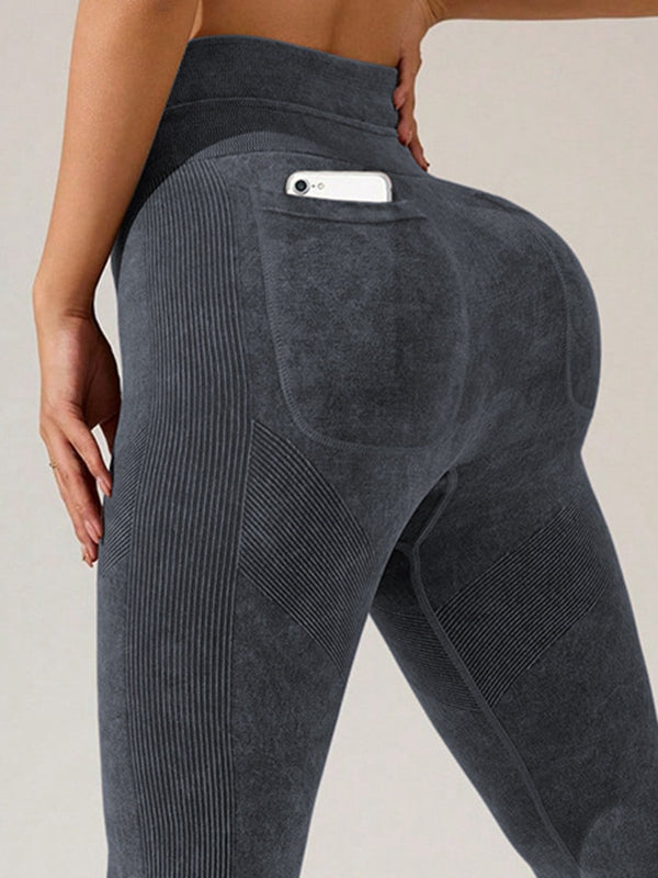 ZASUWA Female Seamless Tie-Dye Printed Leggings