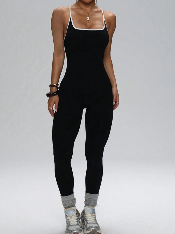 ZASUWA Female Contrast Color Cross Back Romper
