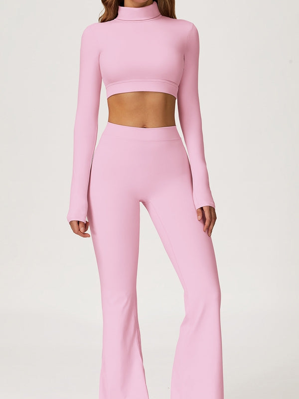 ZASUWA Female Backless Stand Collar Flare Tracksuit