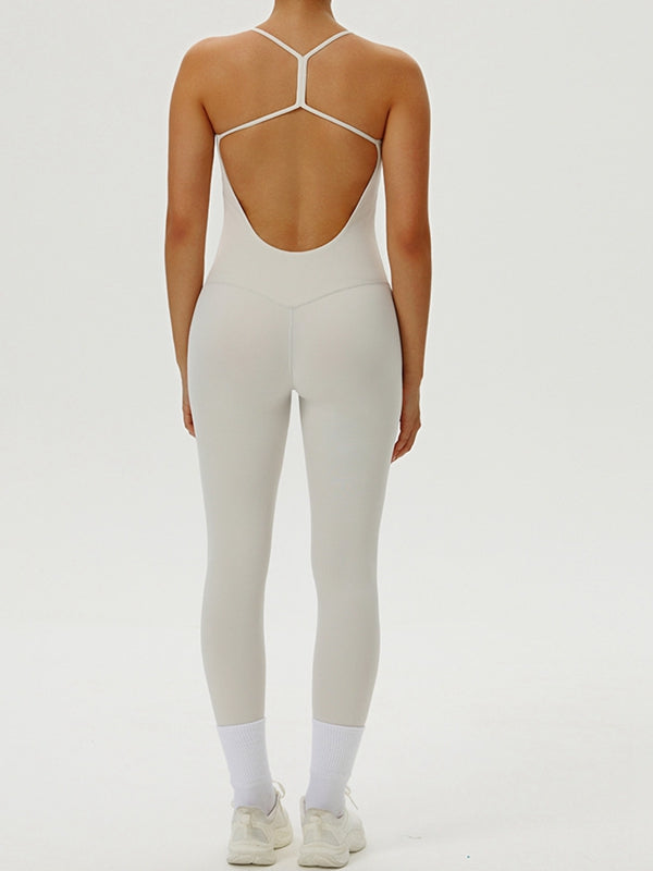 ZASUWA Female Backless U Collar Jumpsuit
