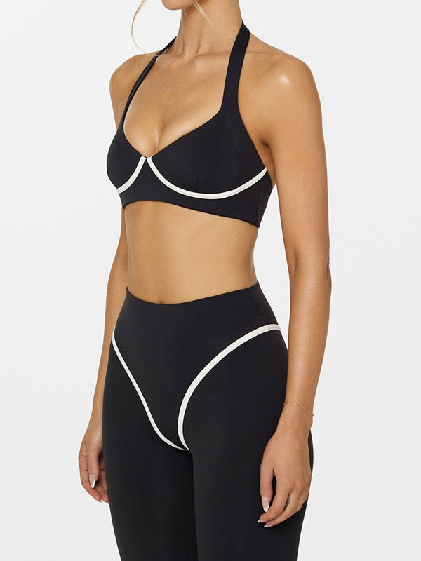 ZASUWA Female Stripes Backless Sports Bras