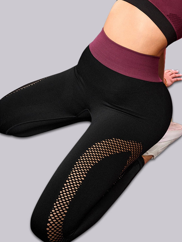 ZASUWA Female Sexy Fishnet Contrast Color Leggings