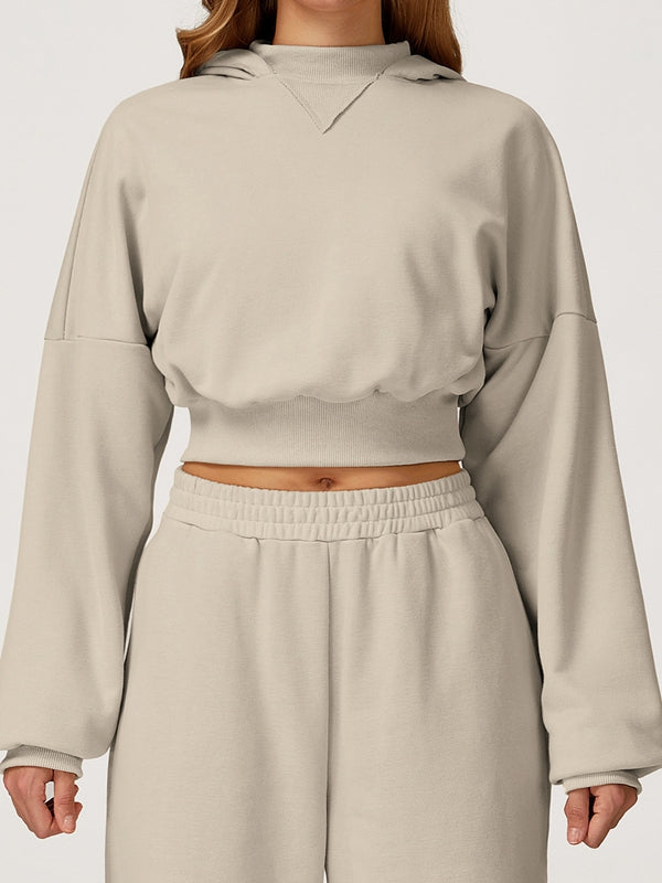 ZASUWA Female Cropped With Hat Casual Hoodie