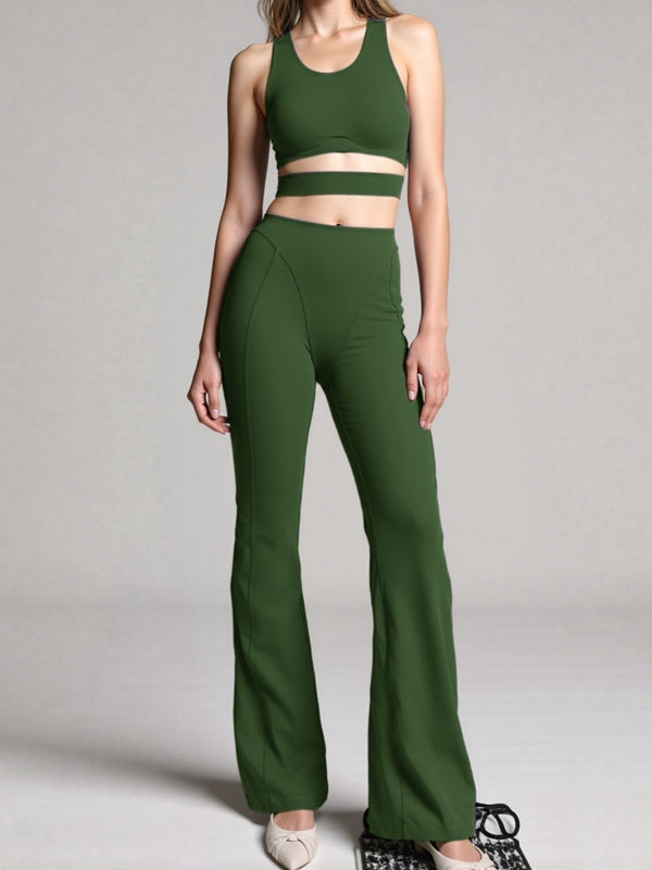 ZASUWA Female Sexy Hollow Out Push-up Flare Tracksuit