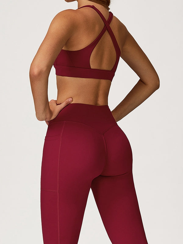 ZASUWA Female V Collar Cross Back V shape-waist Tracksuit