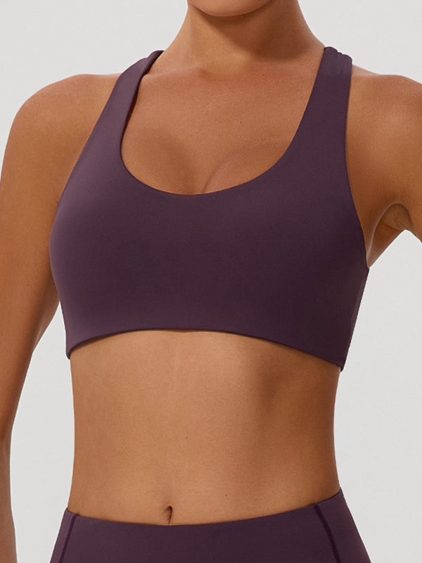ZASUWA Female Big Heart Shape Cross Back Sports Bras