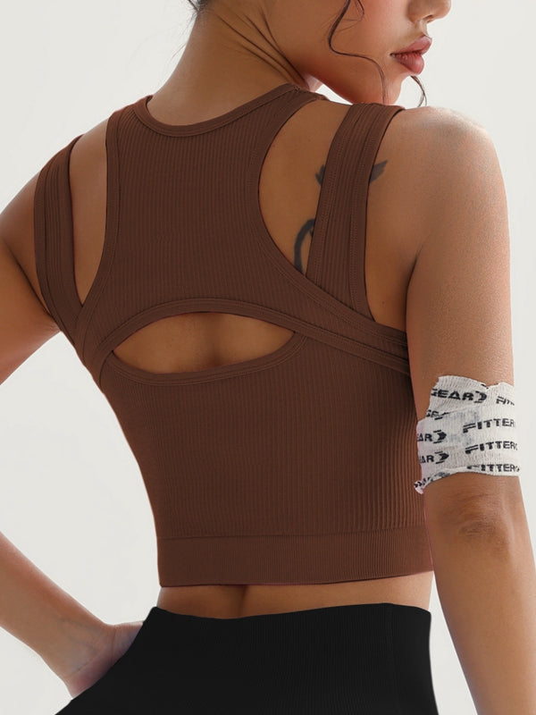 ZASUWA Female Sexy Hollow Out Ribbed Quick Dry Tank