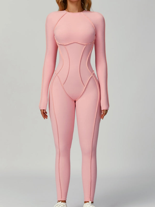 ZASUWA Female Heart Backless Long Sleeves Jumpsuit