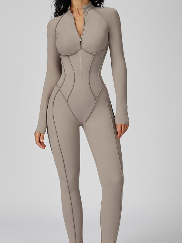 ZASUWA Female Sexy Zipper Stitch Performance Jumpsuit