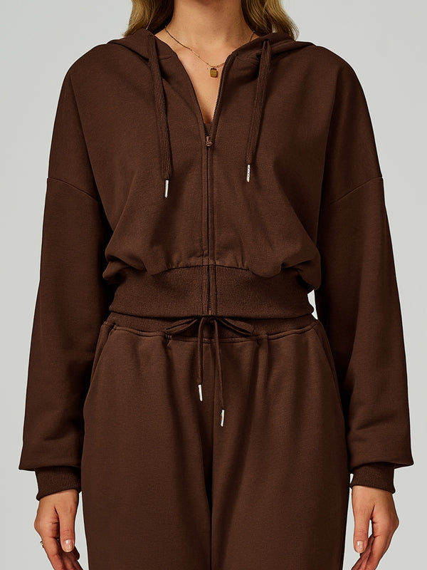 ZASUWA Female Feleece Pocket Casual Zipper Hoodie