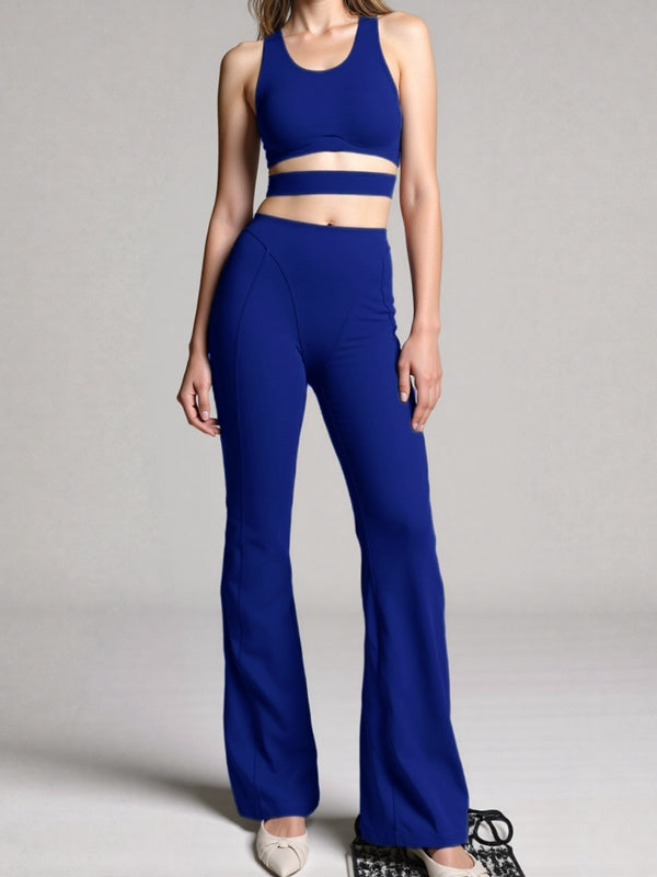 ZASUWA Female Sexy Hollow Out Push-up Flare Tracksuit