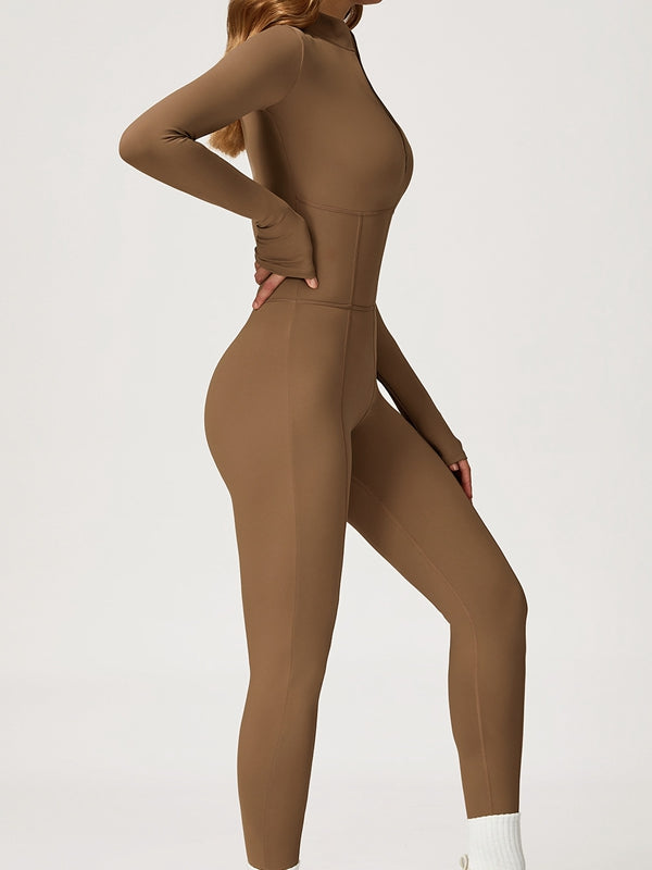 ZASUWA Female Sexy Zipper Corset Fleece Jumpsuit