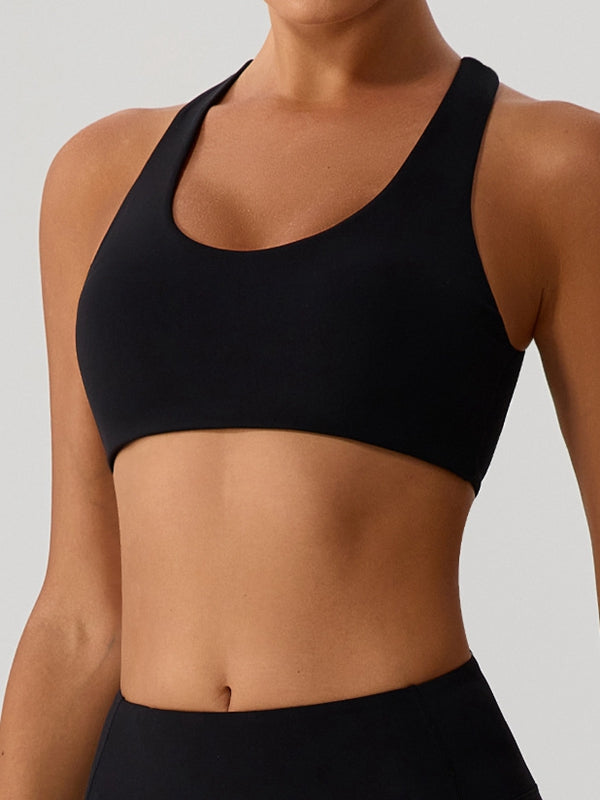 ZASUWA Female Big Heart Shape Cross Back Sports Bras