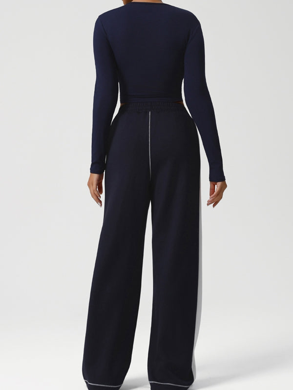 ZASUWA Female Contrast Color Stripes Pocket Tracksuit