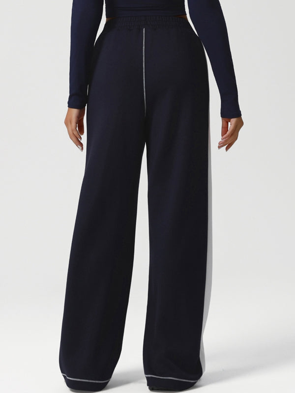 ZASUWA Female Contrast Color Stripes Pocket Pants