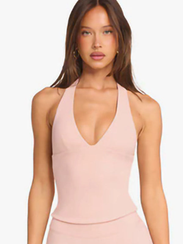 ZASUWA Female V Collar Backless Tank