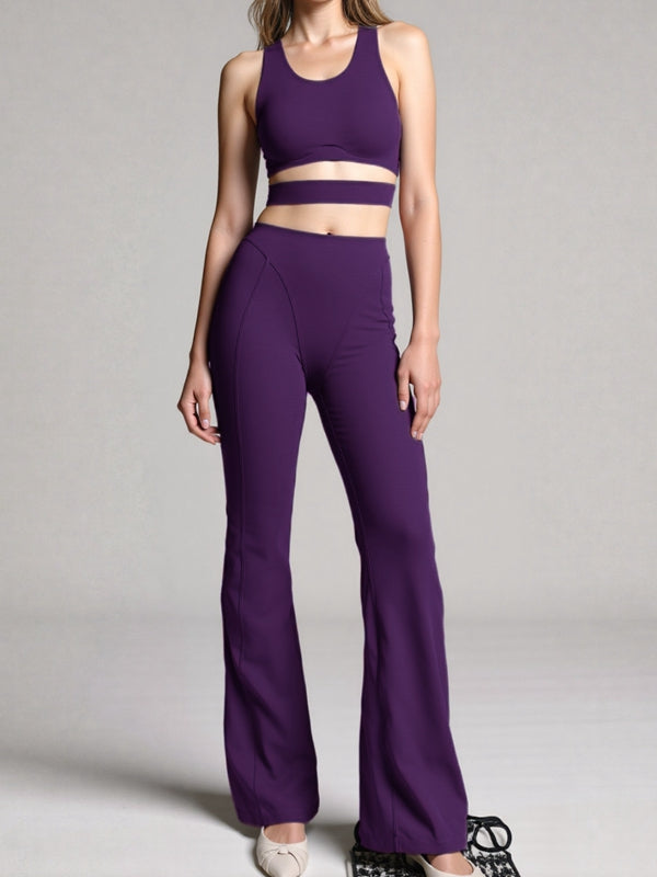 ZASUWA Female Sexy Hollow Out Push-up Flare Tracksuit
