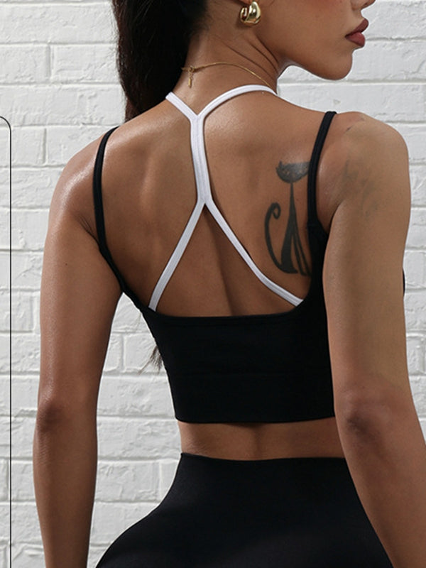 ZASUWA Female Contrast Color Cross Back Tank