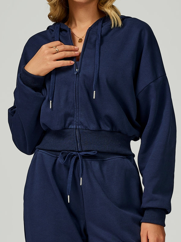 ZASUWA Female Feleece Pocket Casual Zipper Hoodie