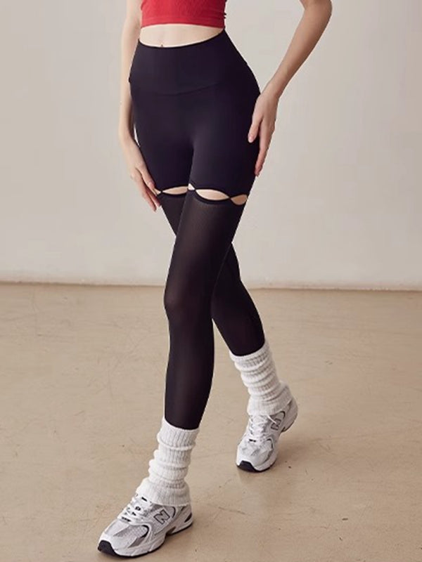 ZASUWA Female Super Sexy Mesh Cutout Hip-lift Leggings