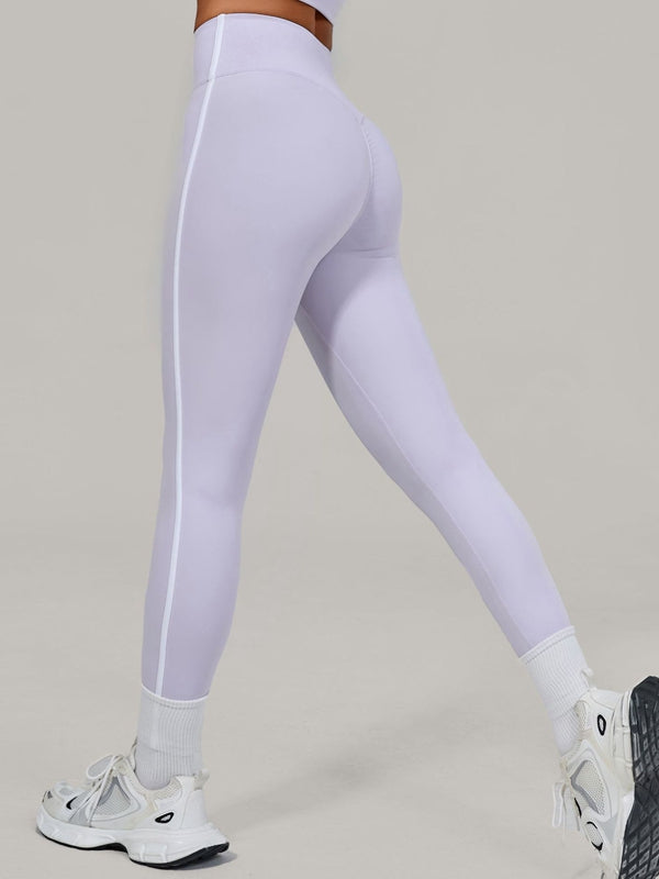ZASUWA Female Contrast Color Stripes High-rise Leggings