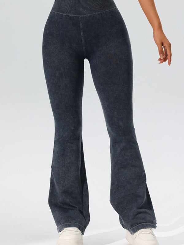 ZASUWA Female Tie Dye High-rise Flare Leggings