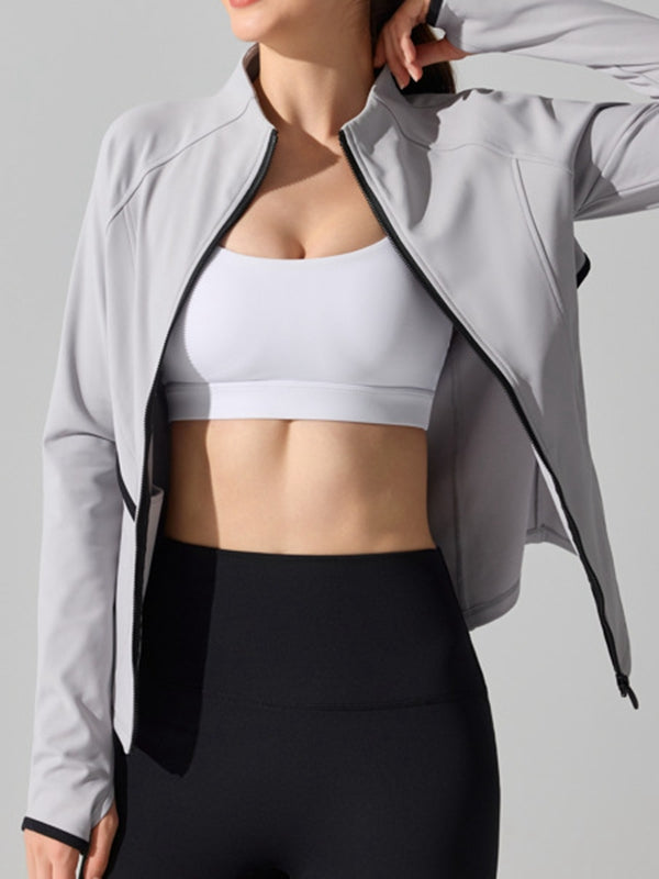 ZASUWA Female Fleece Zipper Thumbhole Jacket