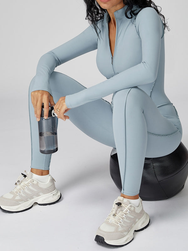 ZASUWA Female Sexy Zipper Stitch Performance Jumpsuit