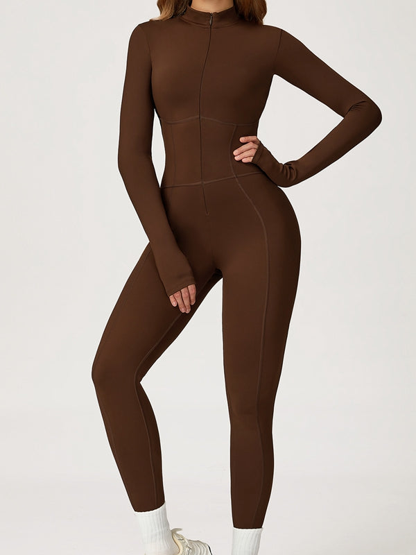 ZASUWA Female Sexy Zipper Corset Fleece Jumpsuit