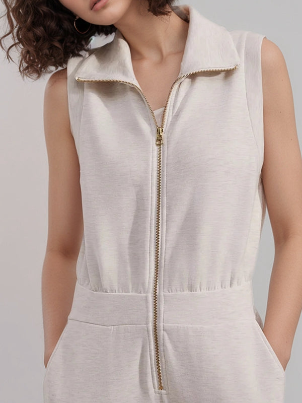 ZASUWA Female Sexy Pocket Zipper Casual Jumpsuit