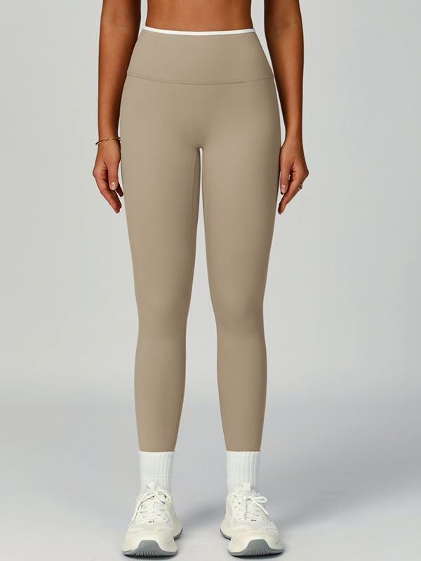 ZASUWA Female Contrast Color Stripe High-rise Flare Leggings