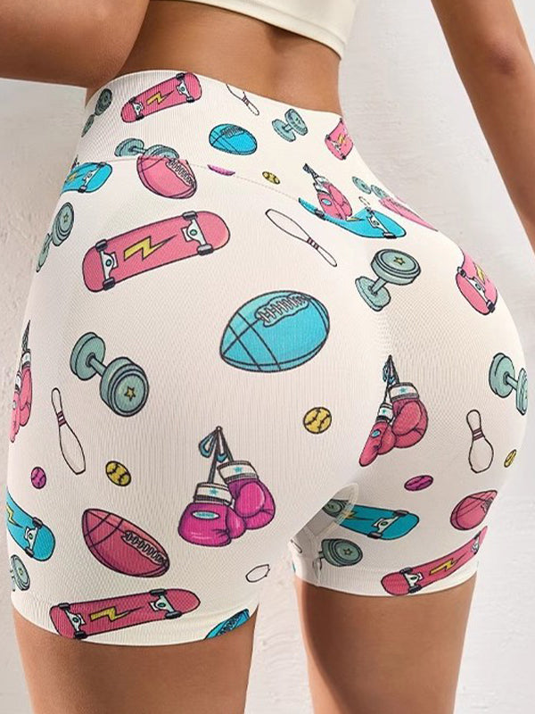 شورت ZASUWA النسائي المطبوع بتصميم Push Up سريع الجفاف 